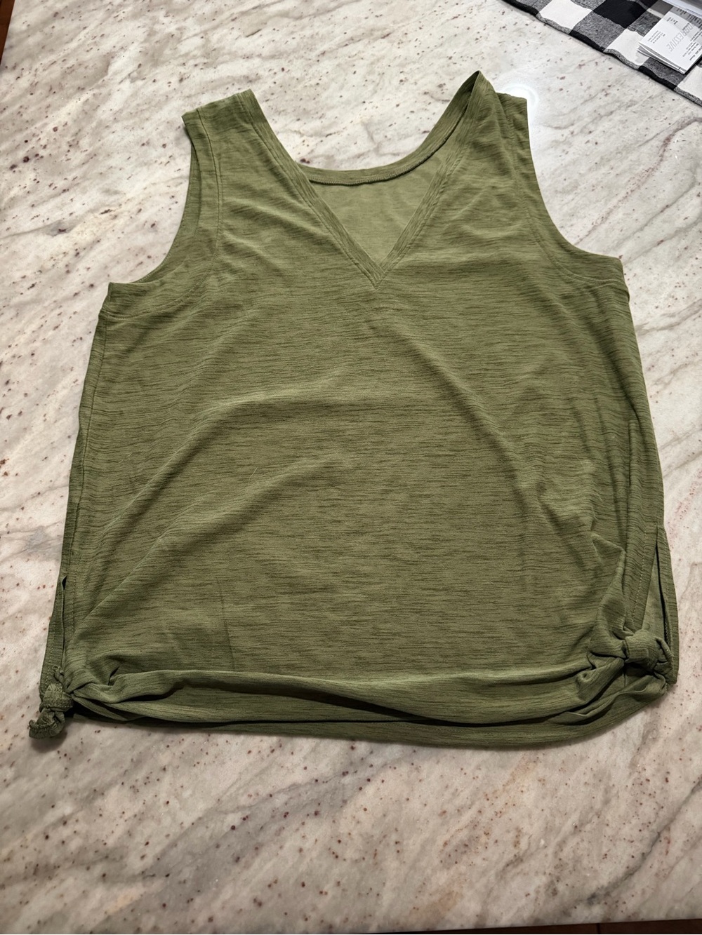 Women's Olive Green V-Neck Tank Top
